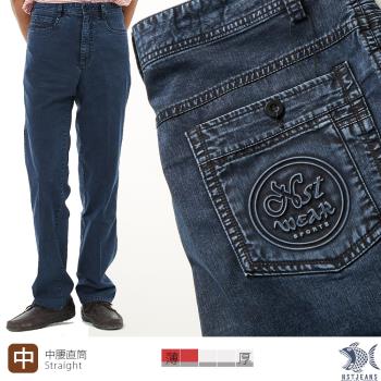 NST Jeans 夏日靛藍微雪花 浮雕圖騰 涼感紗男牛仔褲 390(5831) 台灣製