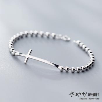 【Sayaka紗彌佳】十字架造型圓珠手鍊