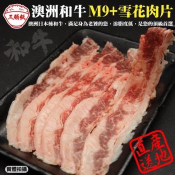 頌肉肉-澳洲日本種M9+熟成雪花牛肉片4盒(約100g/盒)【第二件送日本和牛骰子】