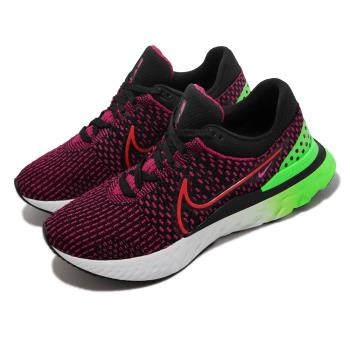 Nike 慢跑鞋 React Infinity Run FK 3 男鞋 編織鞋面 路跑 黑 紅 DH5392-003 [ACS 跨運動]