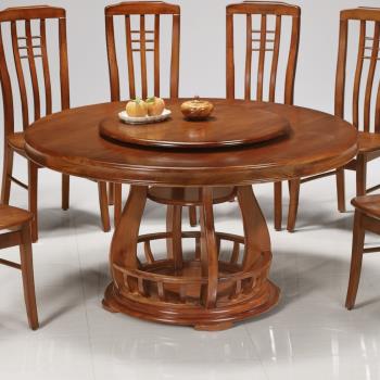 MUNA 3258型4.38尺實木圓餐桌(不含椅)(附轉盤)