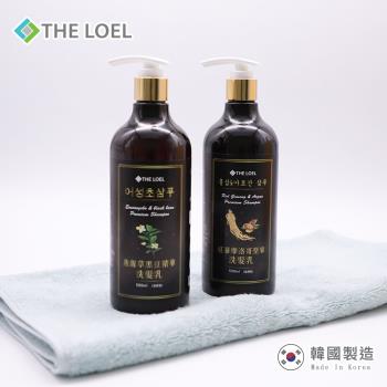 THE LOEL 紅蔘摩洛哥堅果油(滋潤型)/魚腥草黑豆精華(清爽型)洗髮乳-500ml