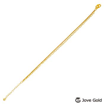JoveGold漾金飾 簡單美黃金手鍊-雙鍊款