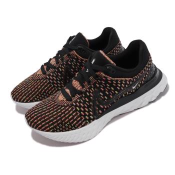 Nike 慢跑鞋 Wmns React Infinity Run FK 3 女鞋 黑 彩色 針織鞋面 透氣 DD3024-002 [ACS 跨運動]