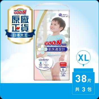 GOO.N大王紙尿布境內版肌快適系列-褲型XL(38片X3包)-效期至2024.10.22
