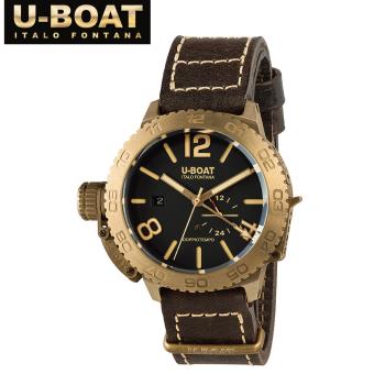 【U-Boat】9008 DOPPIOTEMPO 46 青銅兩地時間潛水機械錶 自動上鍊 46mm