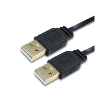i-gota USB 2.0 A公-A公 2米 黑色扁線  鍍金頭 