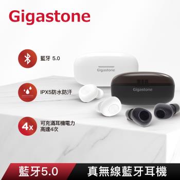 Gigastone True Wireless防水藍牙5.0真無線耳機T1黑色款(原廠公司貨支援iPhone14/13和安卓/運動耳機TWS)