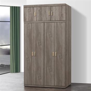 MUNA 菲爾灰橡色4X8尺衣櫥/衣櫃