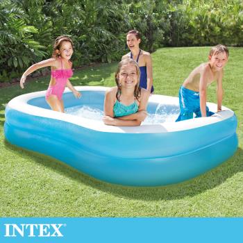 INTEX 藍色長型游泳池203x152x48cm(540L)適用3歲+ (57180NP)