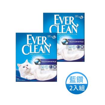 EverClean 藍鑽  水晶結塊貓砂10L (2入組)_(歐規)