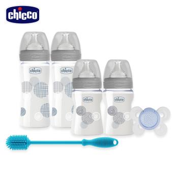 chicco-舒適哺乳玻璃奶瓶彌月禮盒