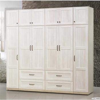 MUNA 泰倫斯8X8尺白橡木色衣櫥(含被櫥頭)