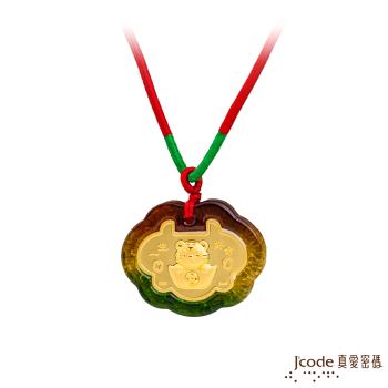 Jcode 真愛密碼金飾 旺財虎黃金彌月木盒-0.1錢