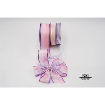 特惠套組 粉紫木槿花套組 緞帶套組 禮盒包裝 蝴蝶結 手工材料