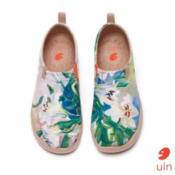【uin】西班牙原創設計-油畫百合彩繪休閒女鞋W1010063