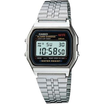 【CASIO 卡西歐】日系-復古電子錶 不銹鋼錶帶 白面 生活防水 (A159WA-N1DF)
