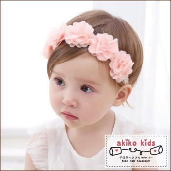 【akiko kids】甜美蕾絲5朵花造型0.3-18月寶寶髮帶
