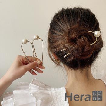 【Hera 赫拉】極簡珍珠髮簪梳盤髮器 H111040804