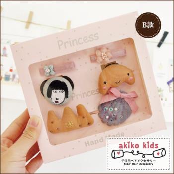 【akiko kids】日本童趣布偶造型兒童髮夾髮圈6件組