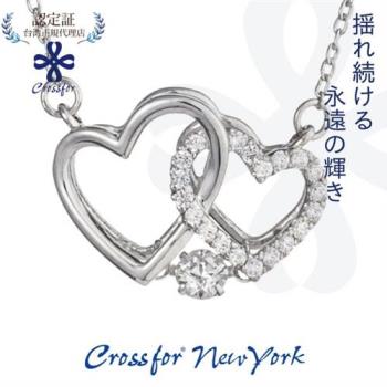 正版日本原裝【Crossfor New York】項鍊【Pure Heart 純潔的心】純銀懸浮閃動項鍊