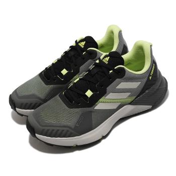 Adidas 越野跑鞋 Terrex Soulstride 男鞋 黑灰 綠 路跑 登山 耐磨 運動鞋 GZ9034 [ACS 跨運動]