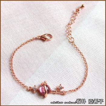 『坂井．亞希子』粉色琉璃珠星球造型手鍊