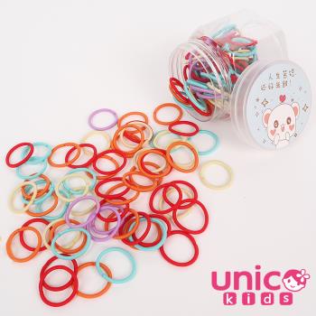 UNICO 兒童少髮量甜甜百搭100條罐裝髮圈-俏麗活潑款