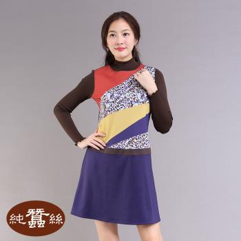 【岱妮蠶絲】藝術家毛衣設計蠶絲洋裝(MWD4CD01)