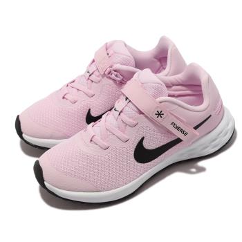 Nike 慢跑鞋 Revolution 6 Flyease NN 童鞋 中童 粉紅 黑 科技鞋帶 透氣 DD1114-608 [ACS 跨運動]