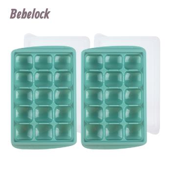 BeBeLock 副食品冰磚盒15g(15格)薄荷綠 2入