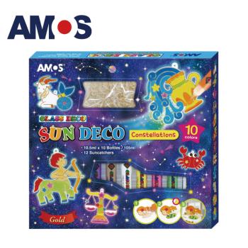 韓國AMOS 10色星座主題壓克力模型板DIY玻璃彩繪組