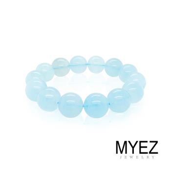 MYEZ 海水藍寶天然水晶手珠手串手鏈(13mm)