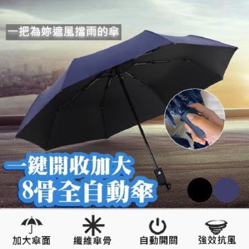 【逛逛市集】(2入) 一鍵開收加大8骨全自動傘 自動摺疊傘 加大傘面 雨傘