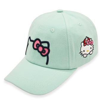 Hello Kitty 凱蒂貓,Hello Kitty蝴蝶結淡綠色親子棒球帽
