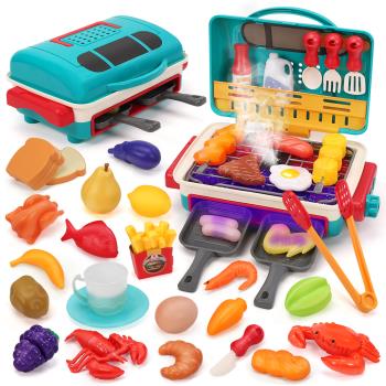 CUTE STONE 兒童仿真烤肉噴霧聲光變色套裝玩具37件組