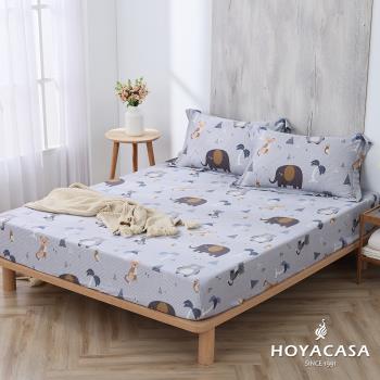HOYACASA 加大親膚極潤天絲床包枕套三件組-歡樂年代