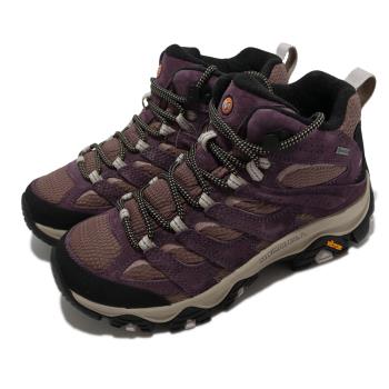 Merrell 登山鞋 Moab 3 Mid GTX 中筒 女鞋 紫 黑 防水 支撐 vibram 健行 ML135482 [ACS 跨運動]