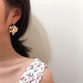 【my stere 我的時尚秘境】S925銀鍍金~韓國氣質輕奢貝殼金屬亮片耳環