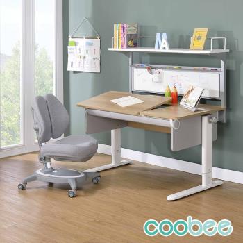 【SingBee 欣美】coobee L型板成長機能桌+高層架+132雙背椅(CB-502/兒童書桌椅/可升降桌椅/成長桌椅組/兒童桌椅組)