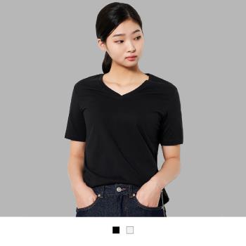 【男人幫】T1699台灣製造純棉素色下擺開岔V領短袖T恤