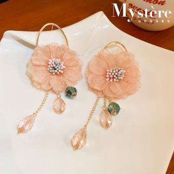 【my stere 我的時尚秘境】韓國渡假風花朵垂墜造型耳環