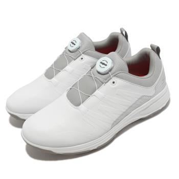 Skechers 高爾夫球鞋 Torque-Twist 男鞋 白 灰 防水鞋面 可拆式鞋釘 旋鈕鞋帶 高球 54551WGRY [ACS 跨運動]