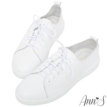 Ann’S第二代超軟真牛皮綁帶小白鞋-白