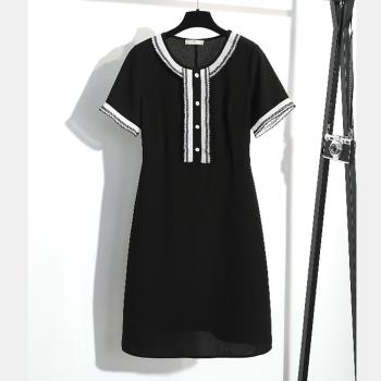 麗質達人 - 68191黑色假二件洋裝