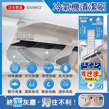 日本SANKO 冷氣機出風口濾網免洗劑去污除塵扁型不織布清潔刷1入/袋(耐熱透氣快乾防霉有掛孔好收納)
