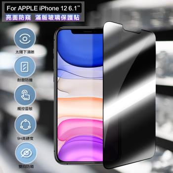 ACEICE for iPhone 12 6.1吋 亮面防窺滿版玻璃保護貼-黑