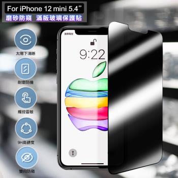 ACEICE for iPhone 12 mini 5.4吋 霧面磨砂防窺滿版玻璃保護貼-黑