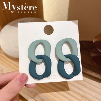 【my stere 我的時尚秘境】韓國小清新不規則雙色壓克力耳環