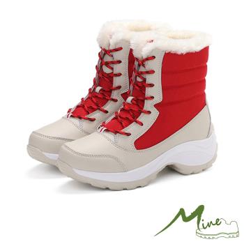 【mine】雪靴 防滑雪靴/保暖防滑防潑水登山雪靴 紅
